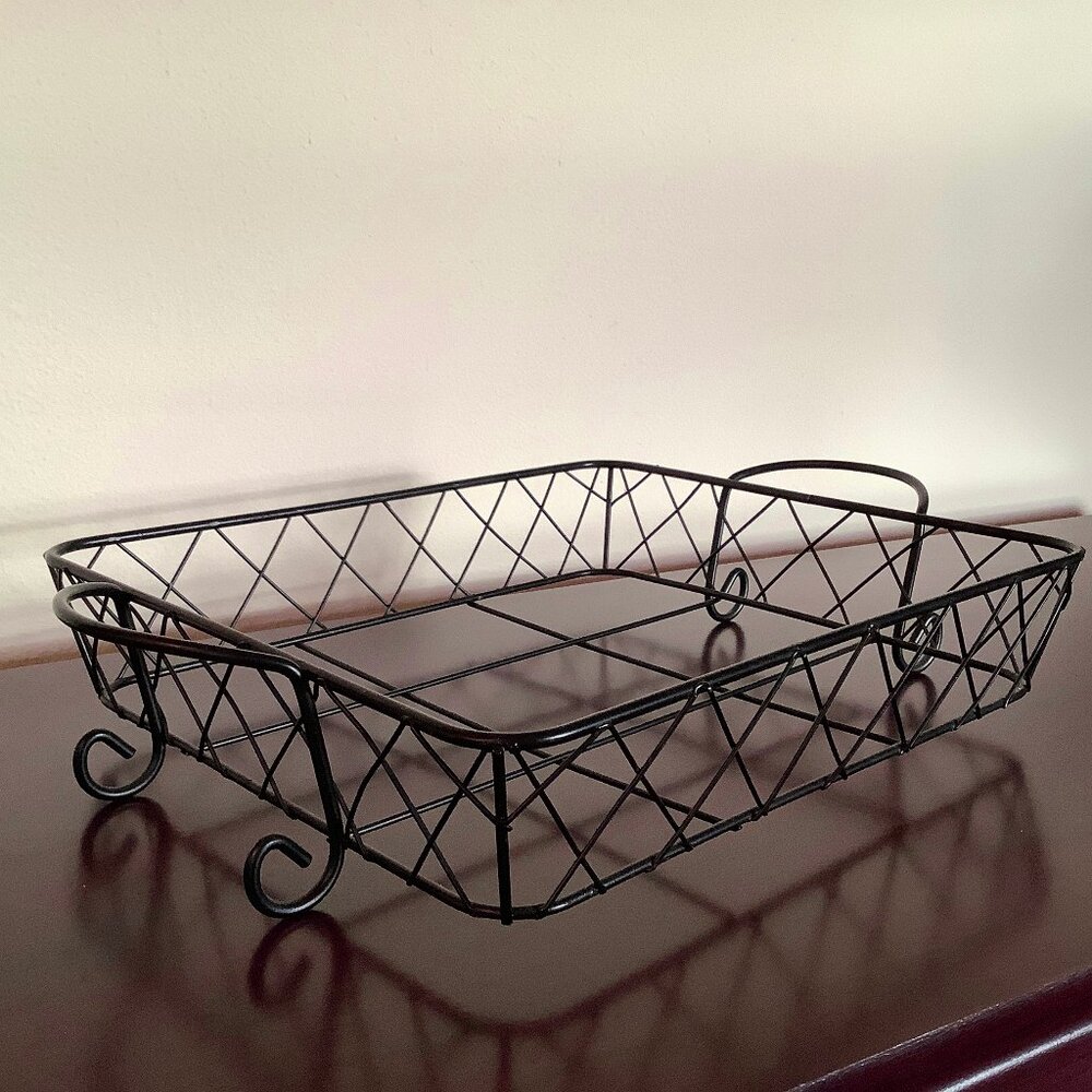 EUC Heavy Duty Black Wire Casserole Server / Caddy